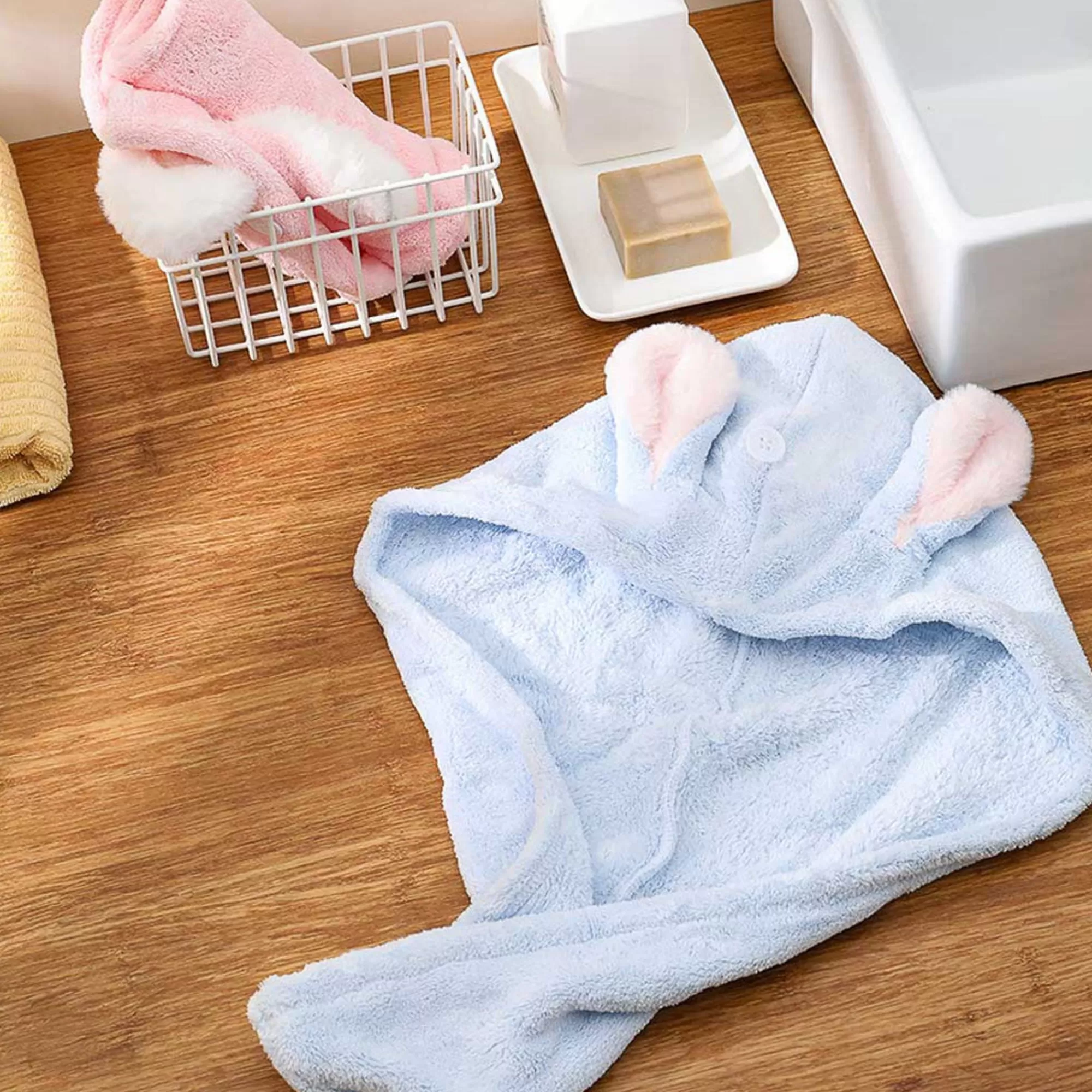 MINISO Storage Box & Organizer-Asciugamano Capelli Coniglio