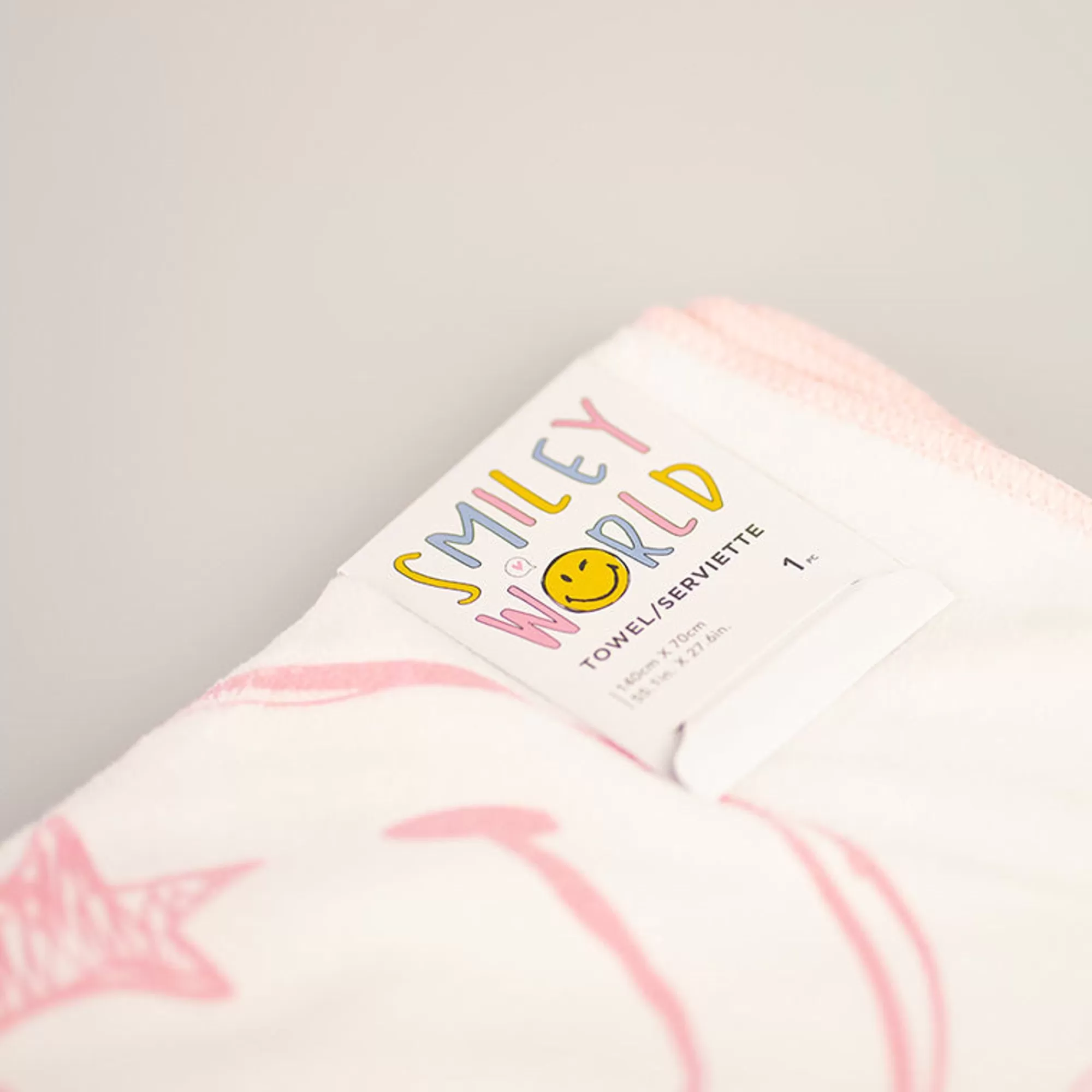 MINISO Smiley World-Asciugamano Grande Collezione Smiley World - Rosa