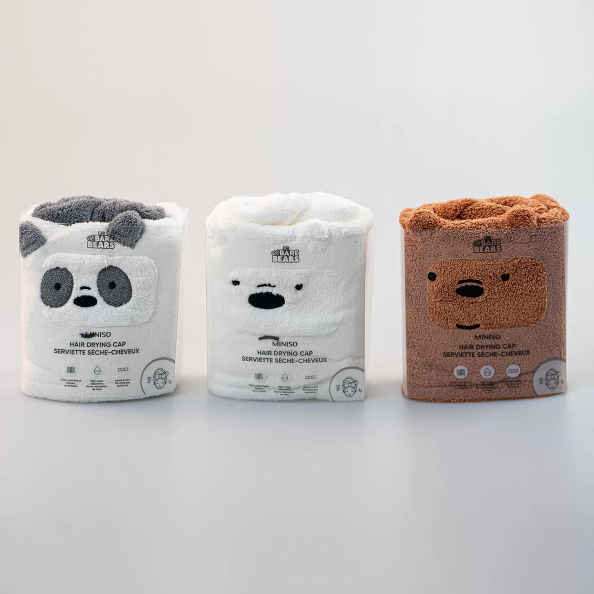 MINISO We Bare Bears-Asciugamano Per Capelli We Bare Bears (1Pz)