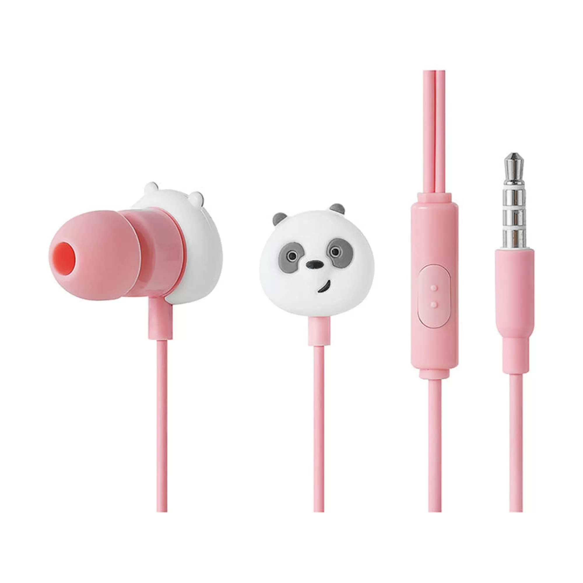 MINISO We Bare Bears-Auricolari Panda Di We Bare Bears Rosa