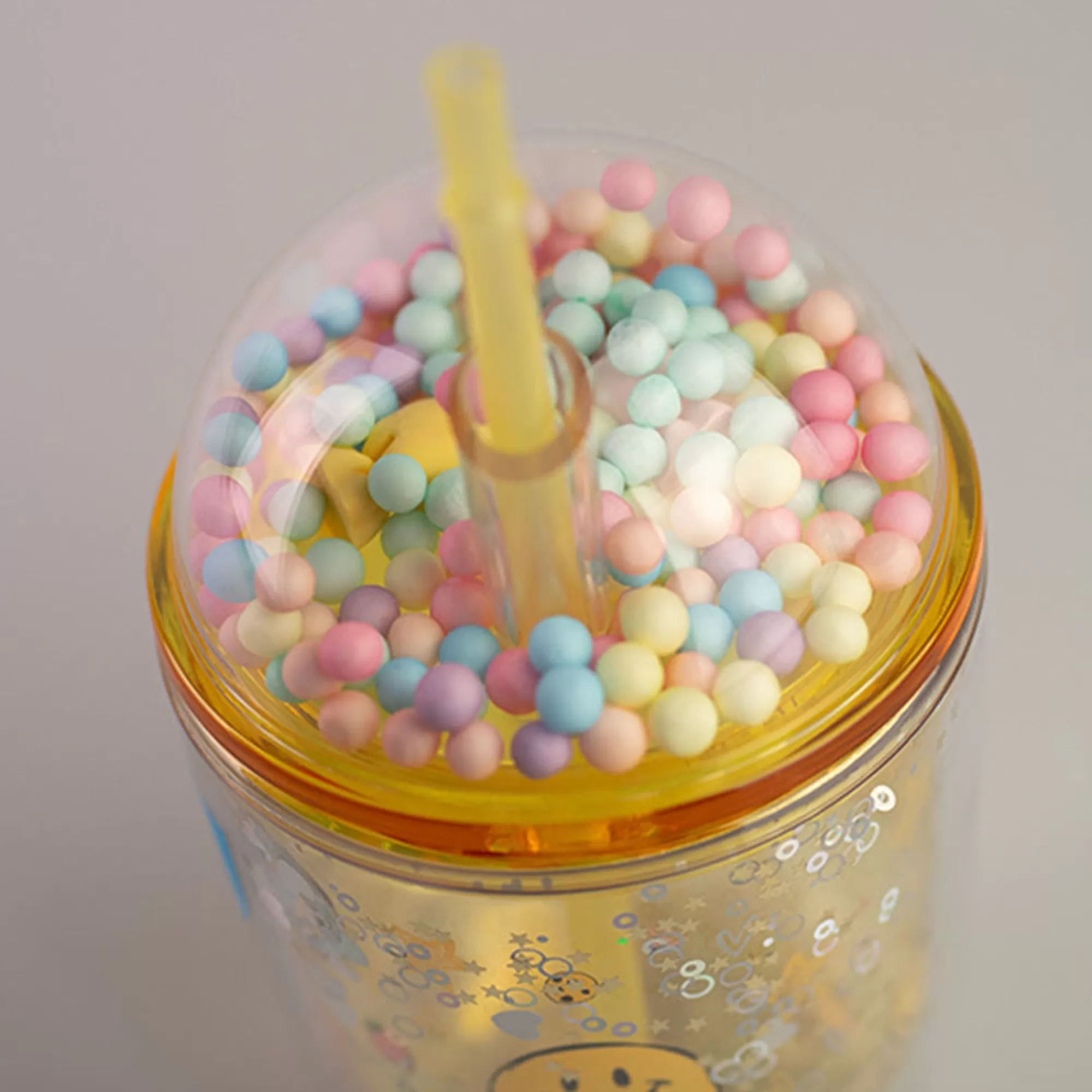 MINISO Smiley World-Bicchiere Con Cannuccia Collezione Smiley World