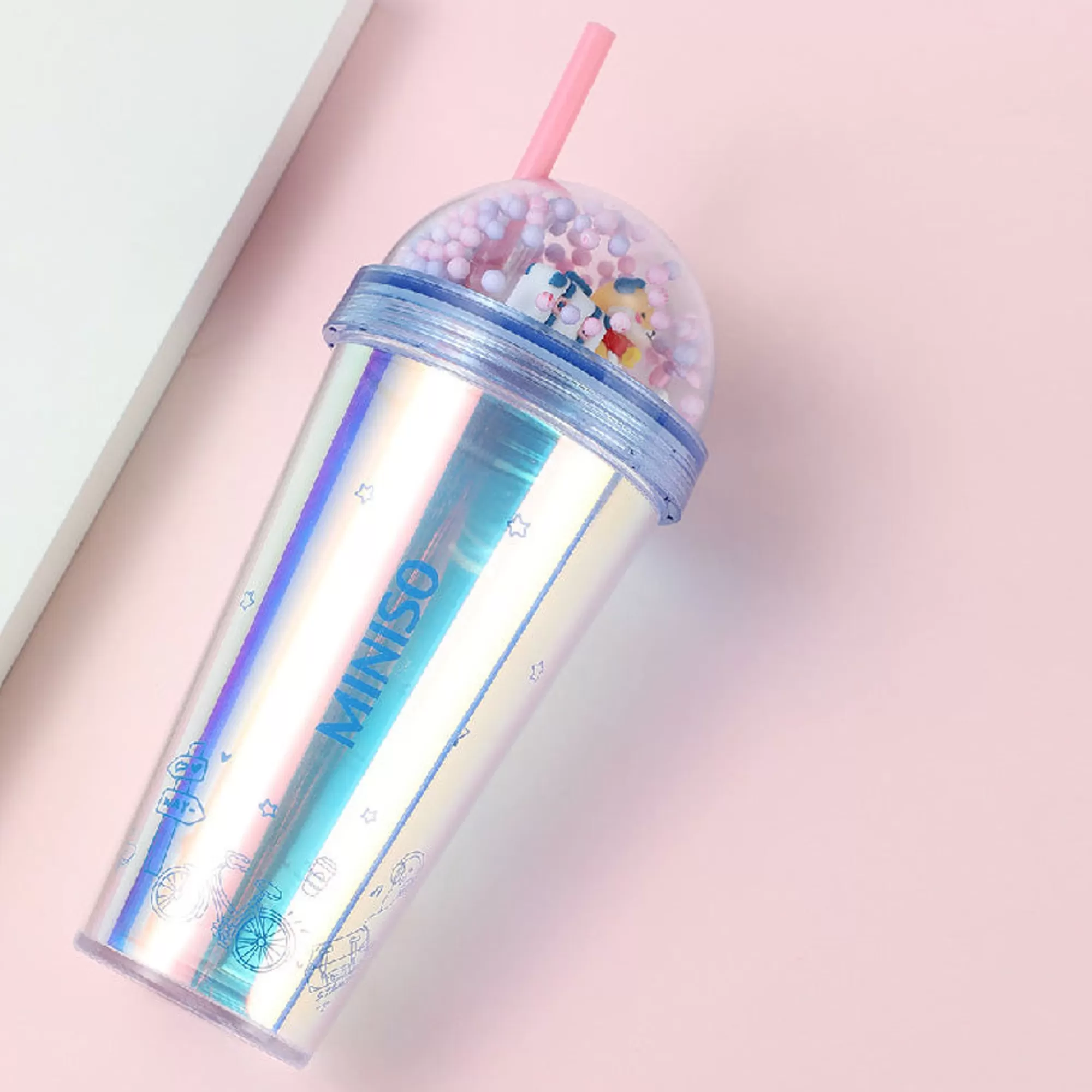 MINISO Borse & Zaini-Borraccia Con Cannuccia (420Ml)
