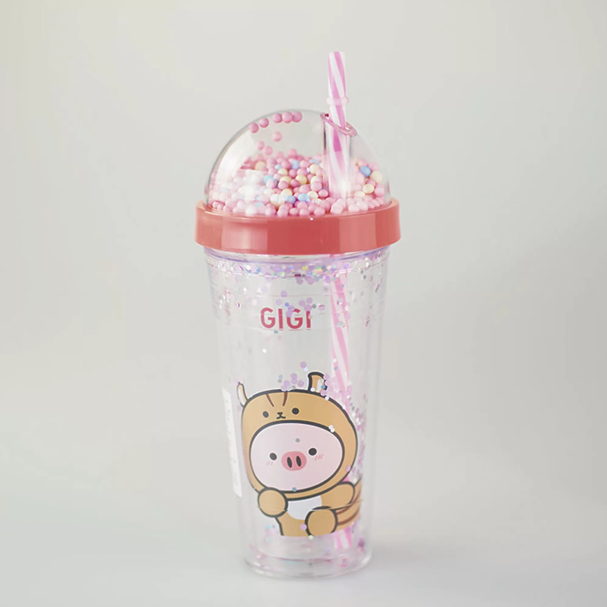 MINISO Borse & Zaini-Borraccia Gigi Rosa Con Cannuccia (420Ml)
