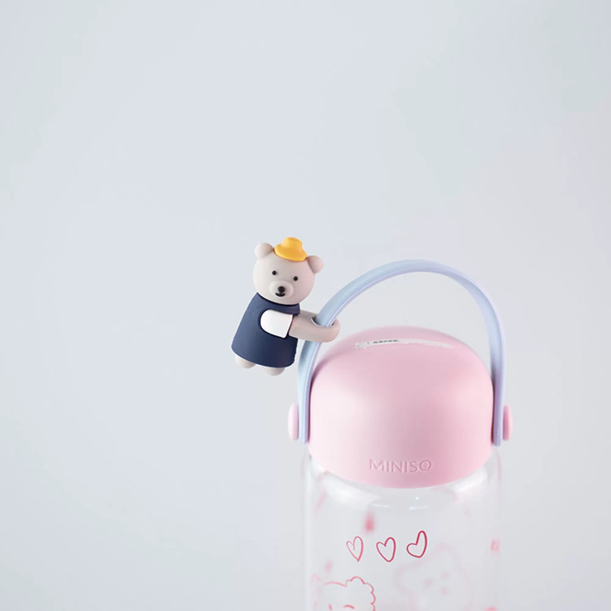 MINISO Borse & Zaini-Borraccia In Vetro Little Bear Rosa (400Ml)