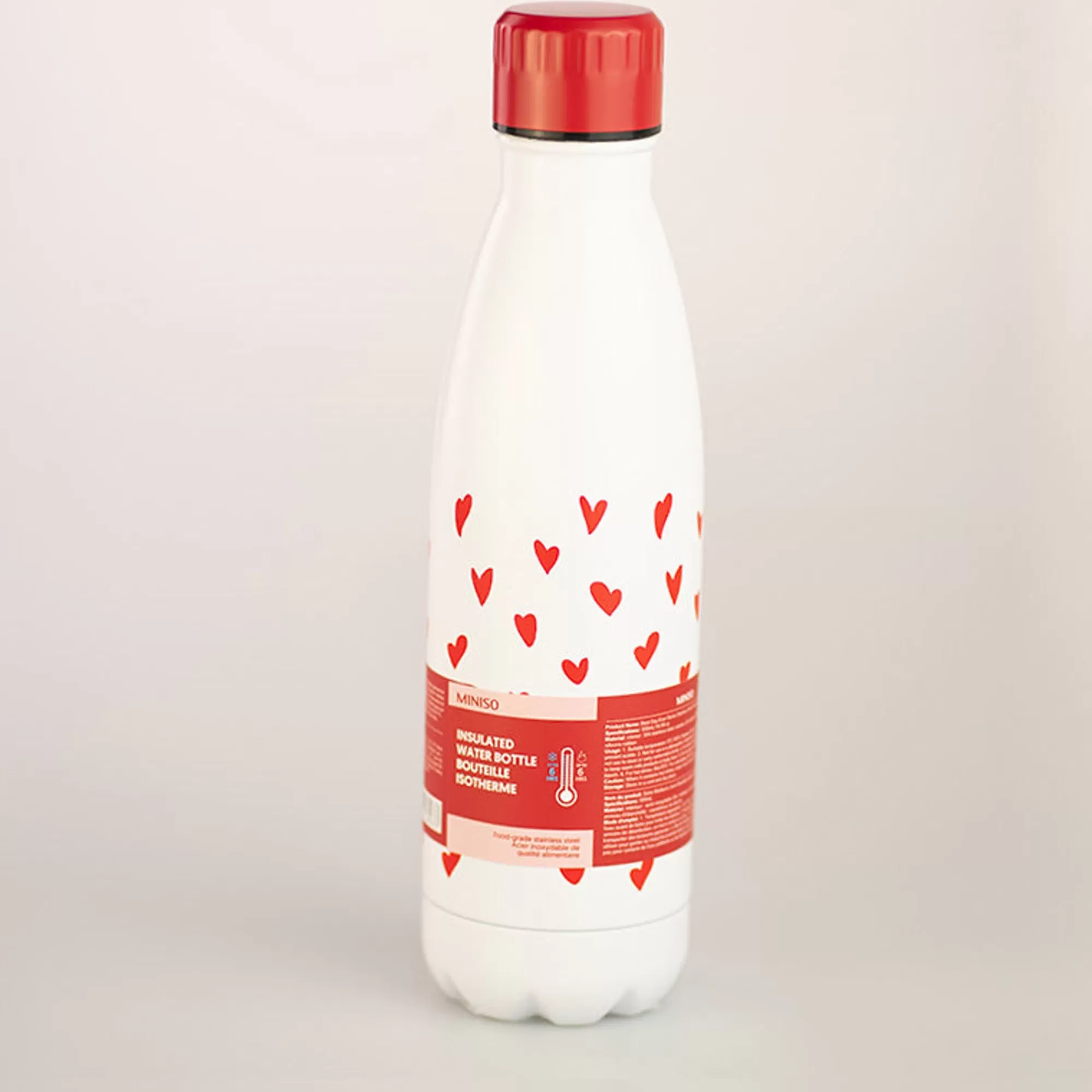 MINISO Borse & Zaini-Borraccia Termica Con Cuoricini Rossi