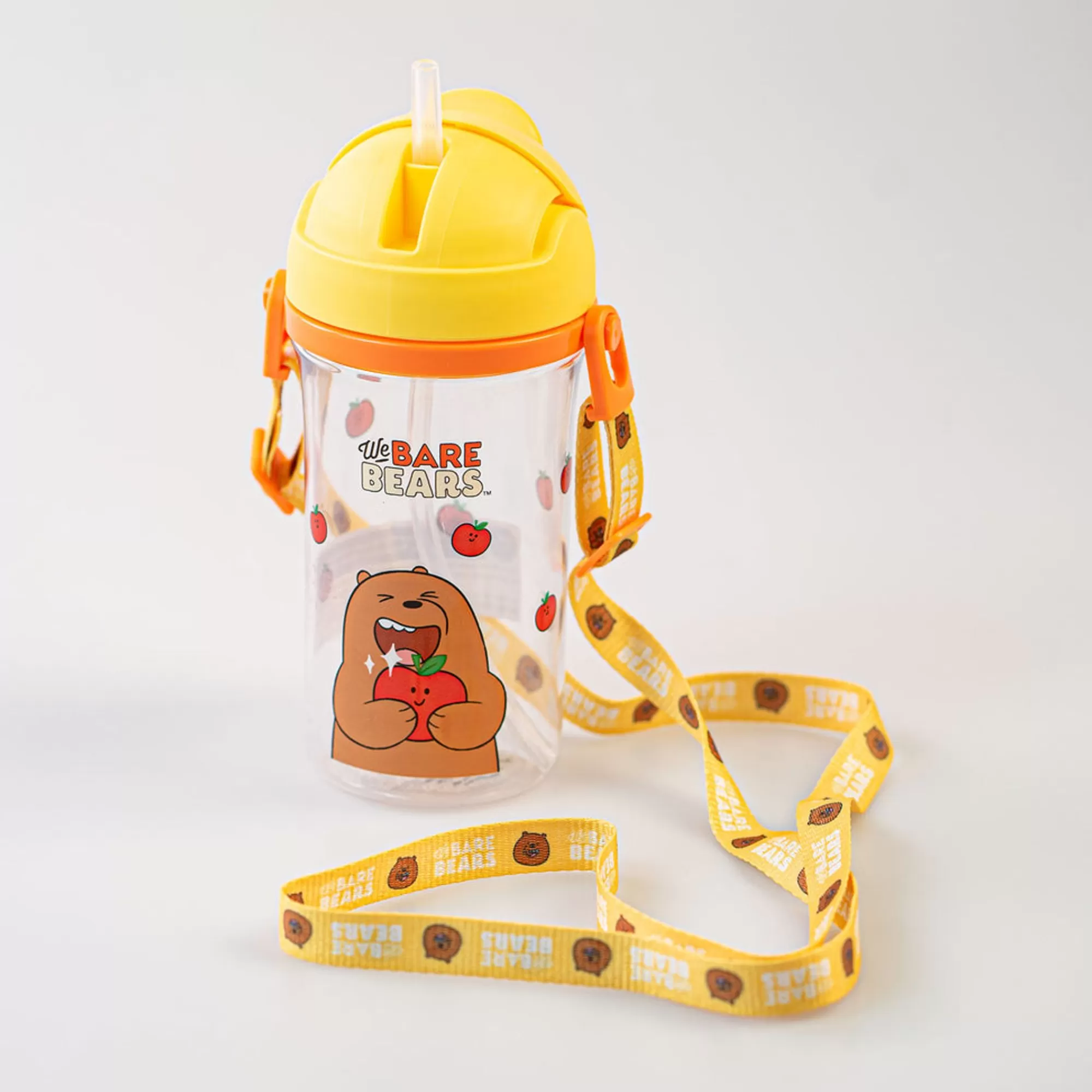 MINISO We Bare Bears-Borraccia We Bare Bears Con Tracolla - Grizzly