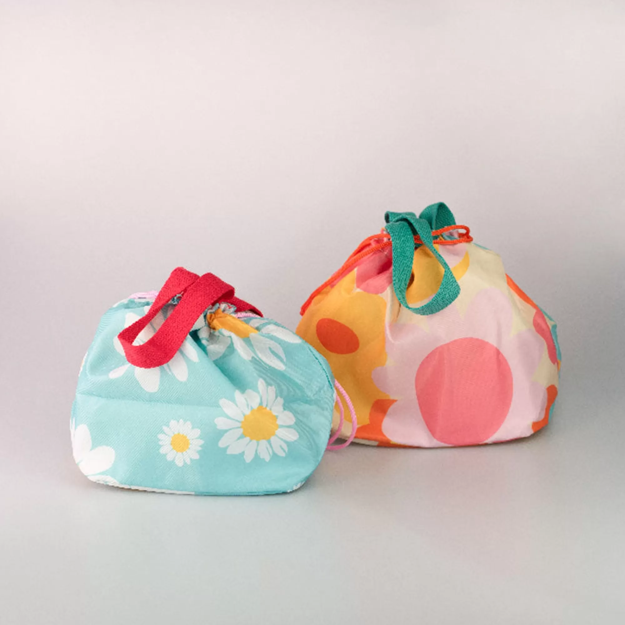 MINISO Storage Box & Organizer-Borsa Porta Pranzo Fantasia Fiori - Azzurro