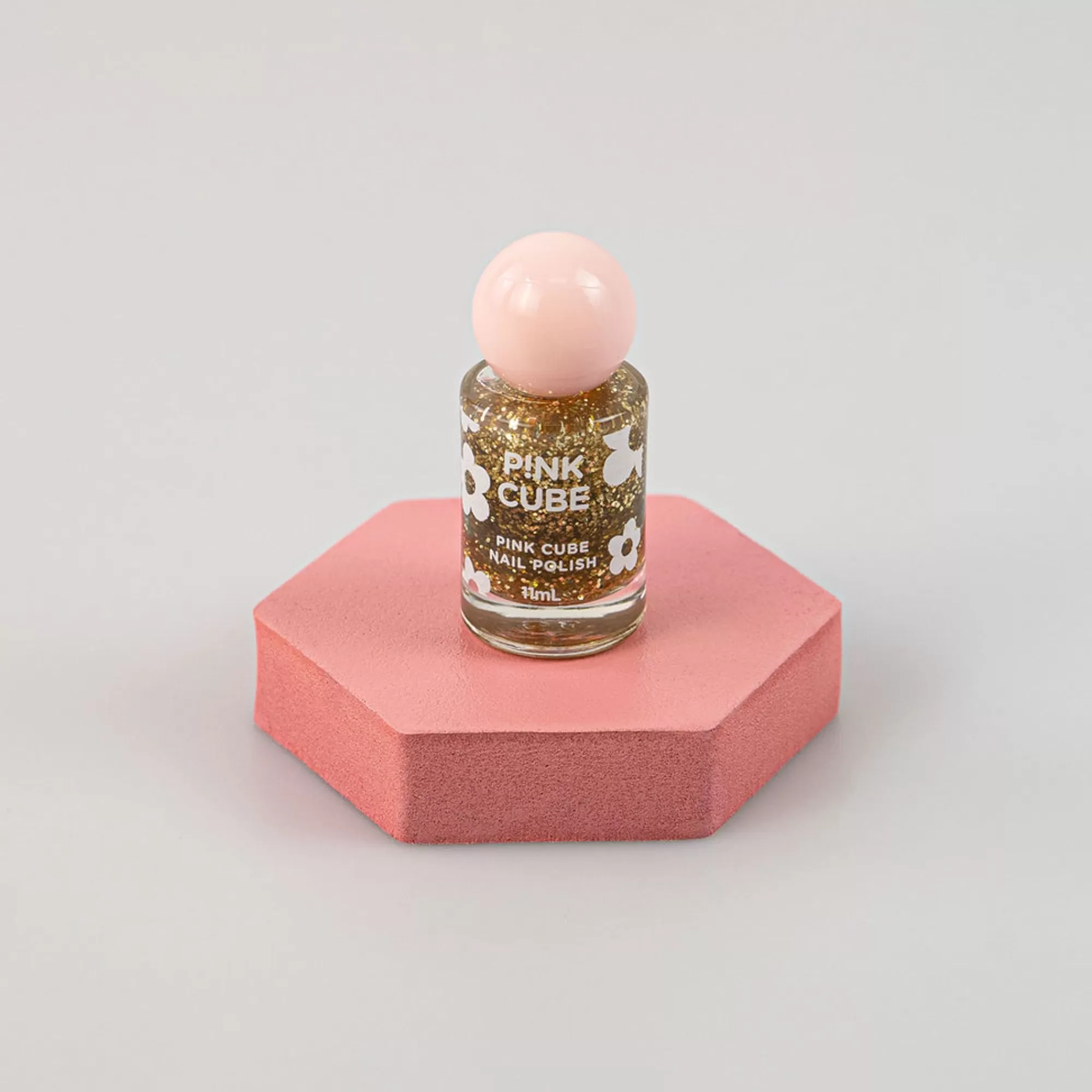 MINISO Make Up-Nail Polish - Pink Cube (17 Fancy Gold)