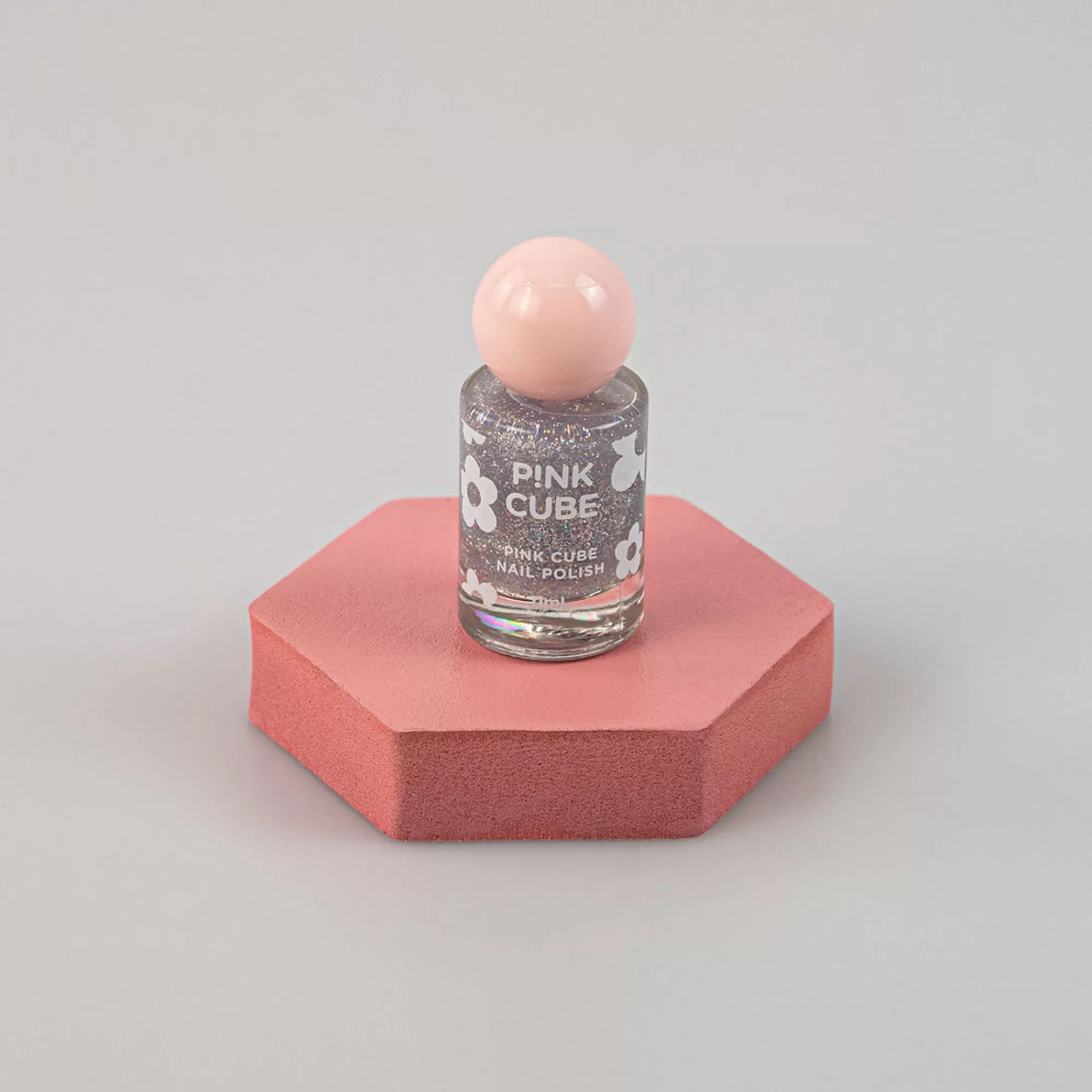 MINISO Make Up-Nail Polish - Pink Cube (19 Glam Silver)