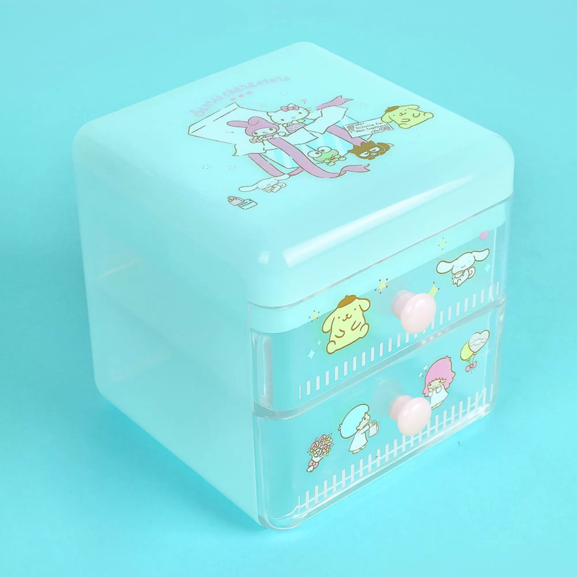 MINISO Storage Box & Organizer-Organizer Sanrio Azzurro Da Scrivania Con Cassettini