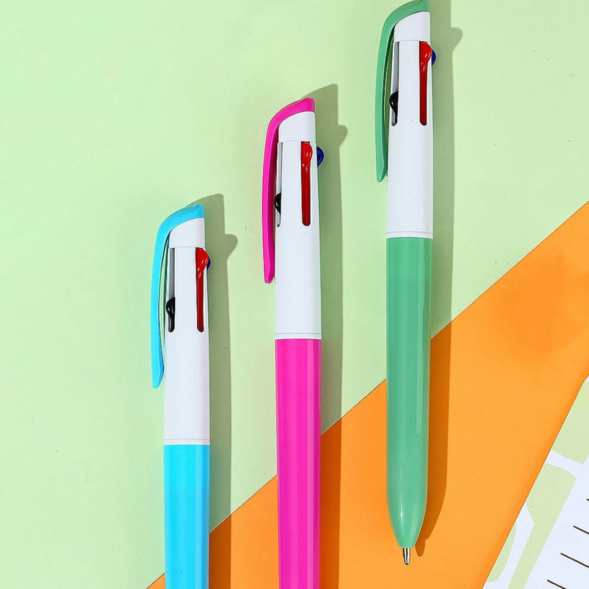 MINISO Penne E Pennarelli-Penna Con 4 Colori Impugnatura Blu