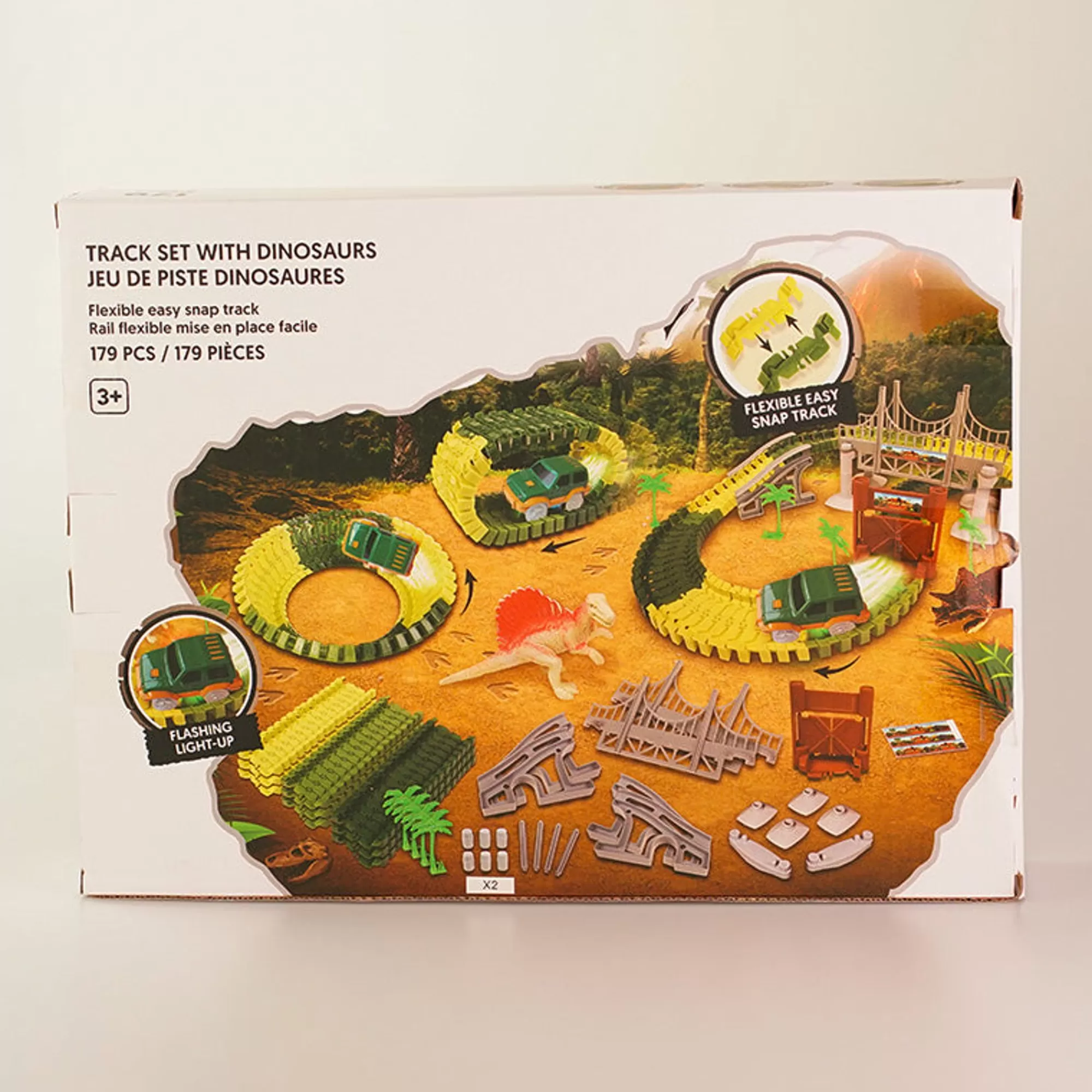 MINISO Toys-Pista Delle Macchinine Con Dinosauri.