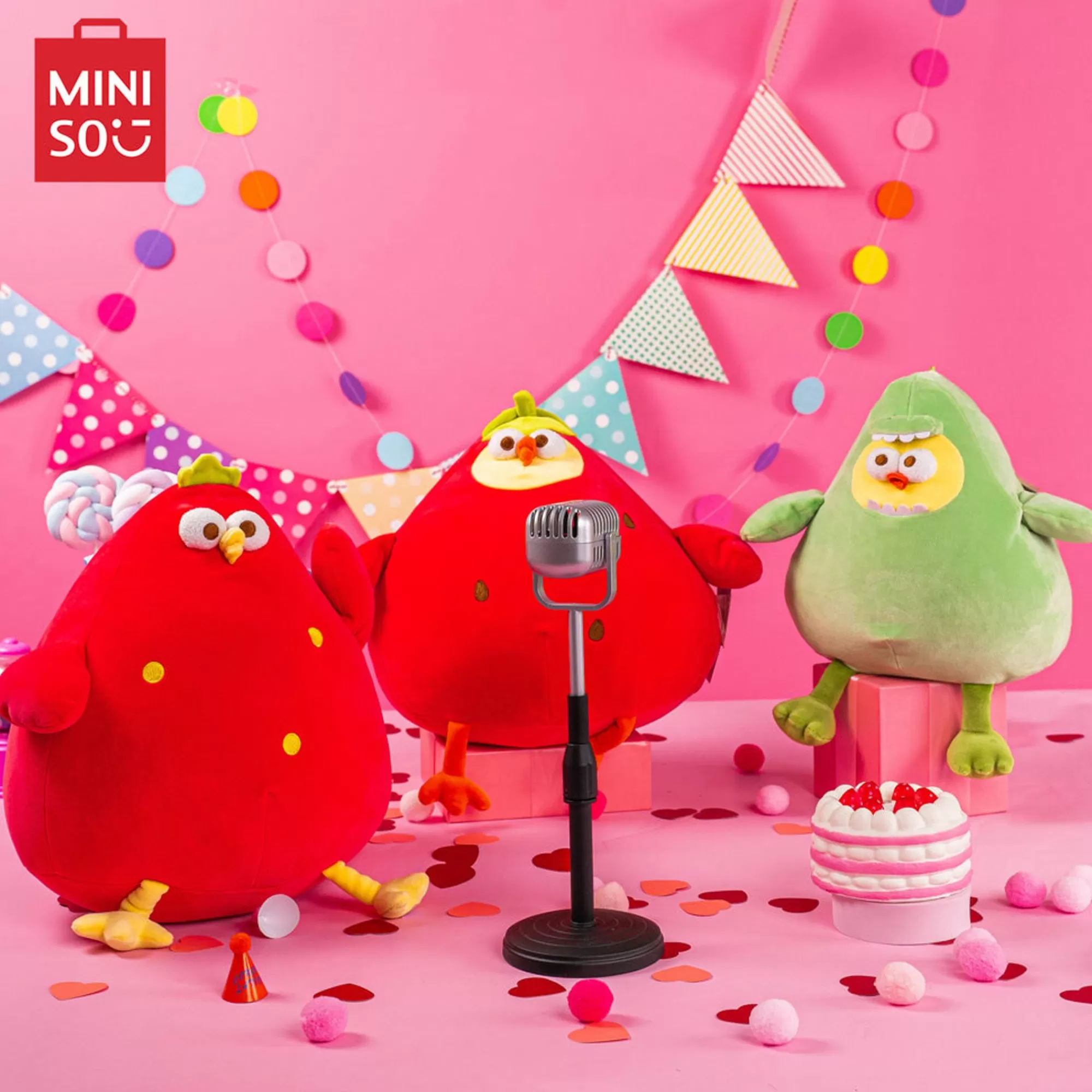 MINISO Peluches-Pollo Dundun Fragola (1Pz)