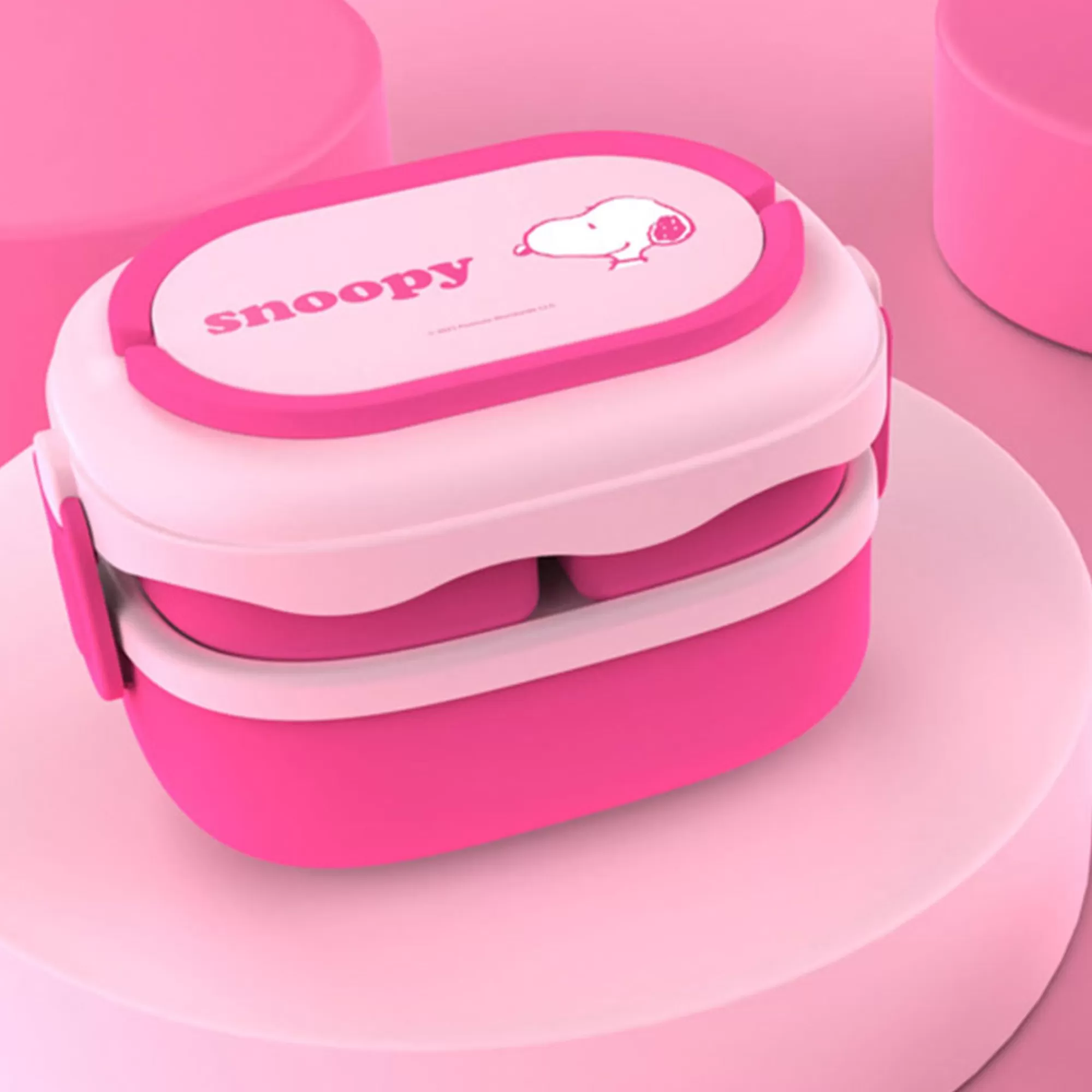 MINISO Storage Box & Organizer-Porta Pranzo Snoopy Due Piani Con Posate