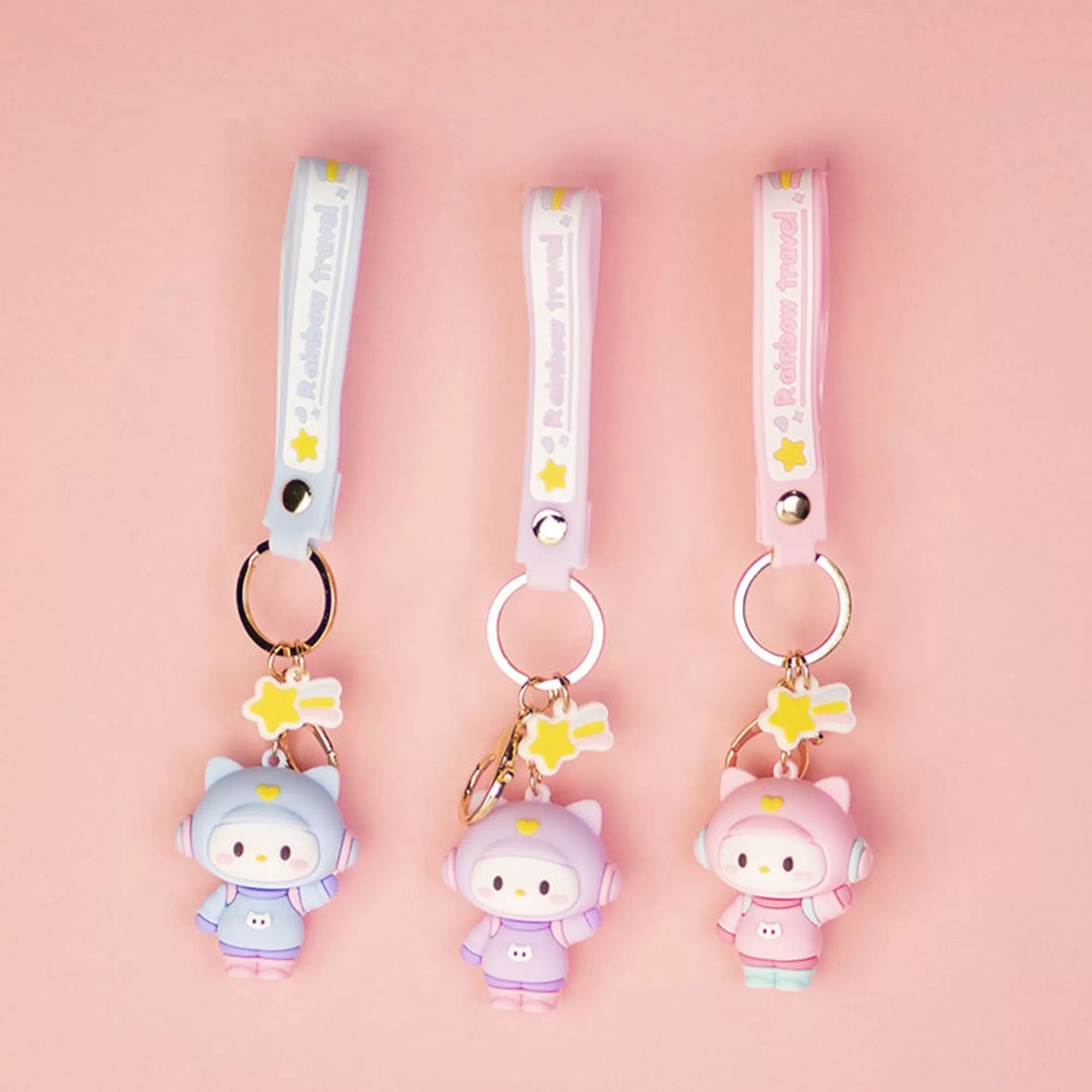 MINISO Borse & Zaini-Portachiavi Gattino Spaziale (1Pz)