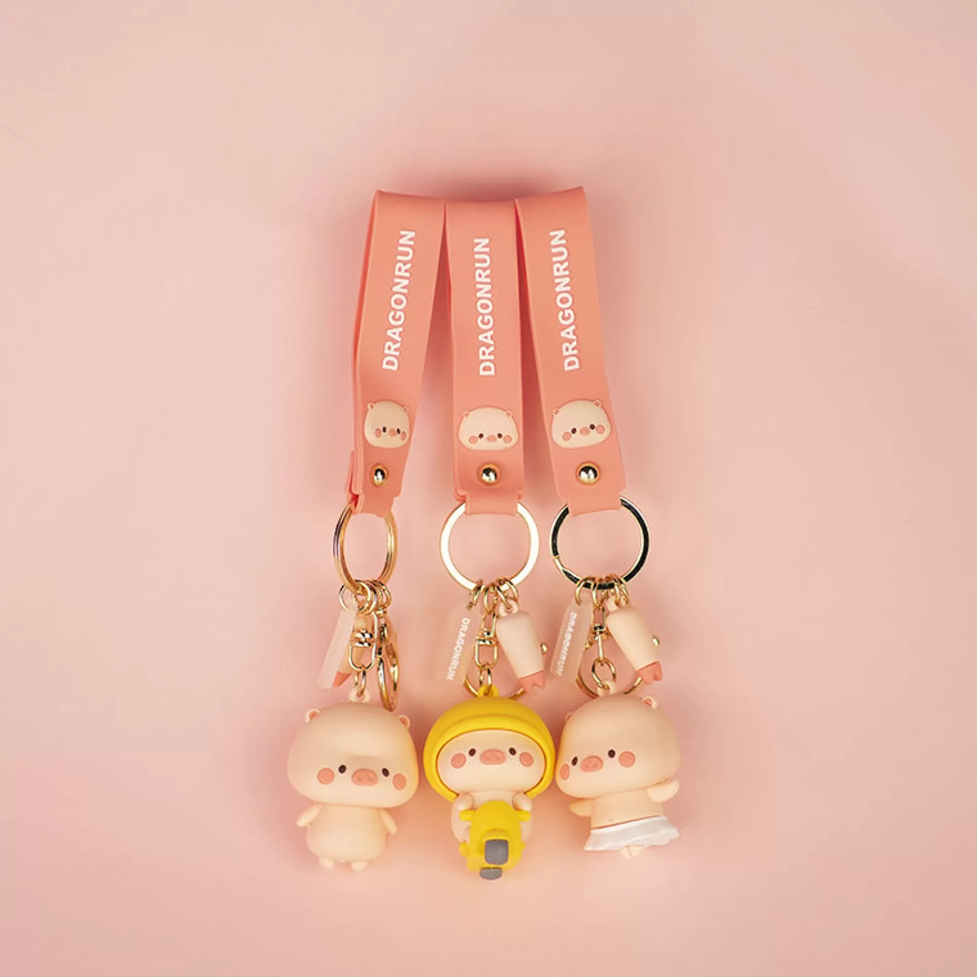MINISO Borse & Zaini-Portachiavi Maialino - Drugonrun (1Pz)