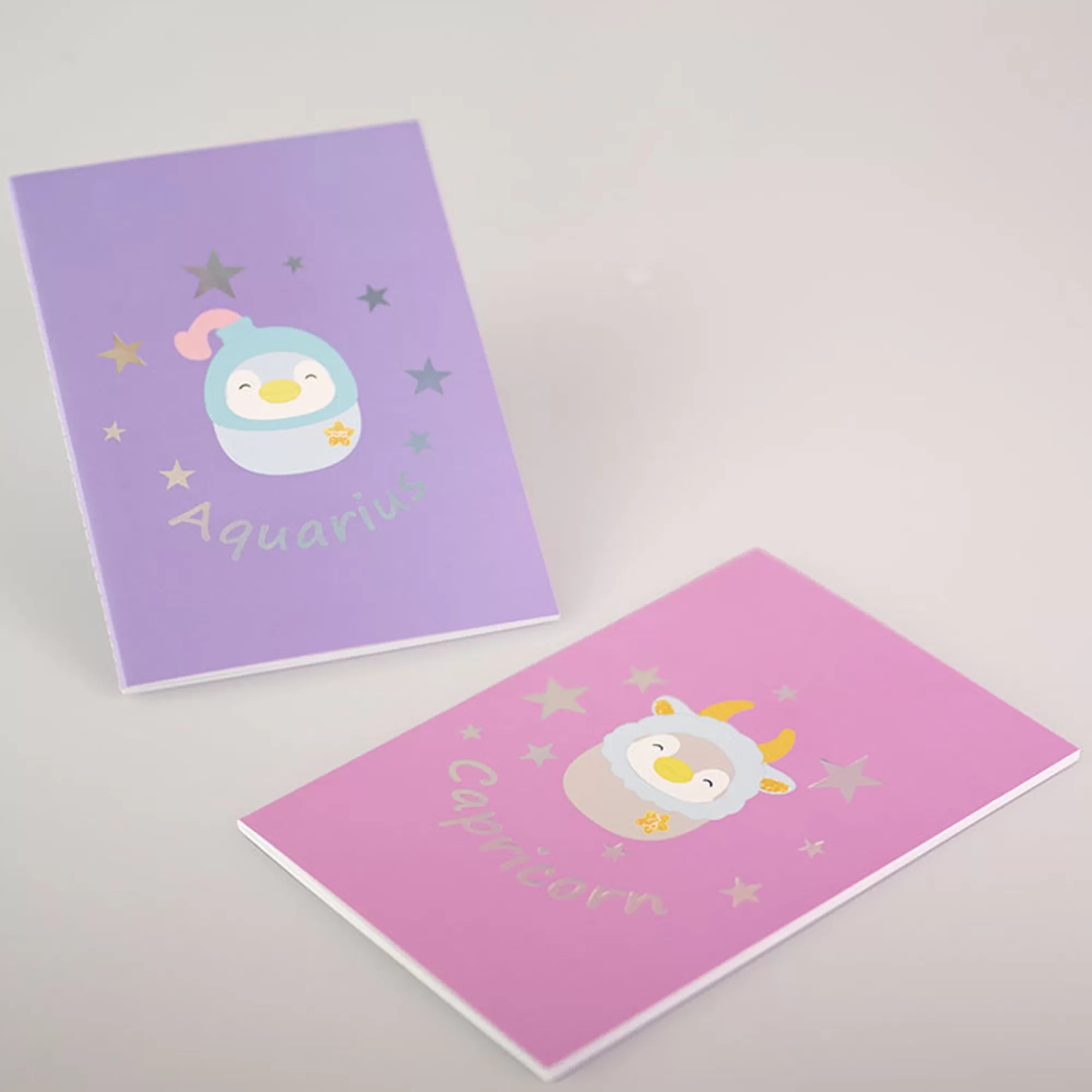 MINISO Notebook-Quaderno Rilegato A Punto - Collezione Segni Zodiacali (A5) - (2Pz)