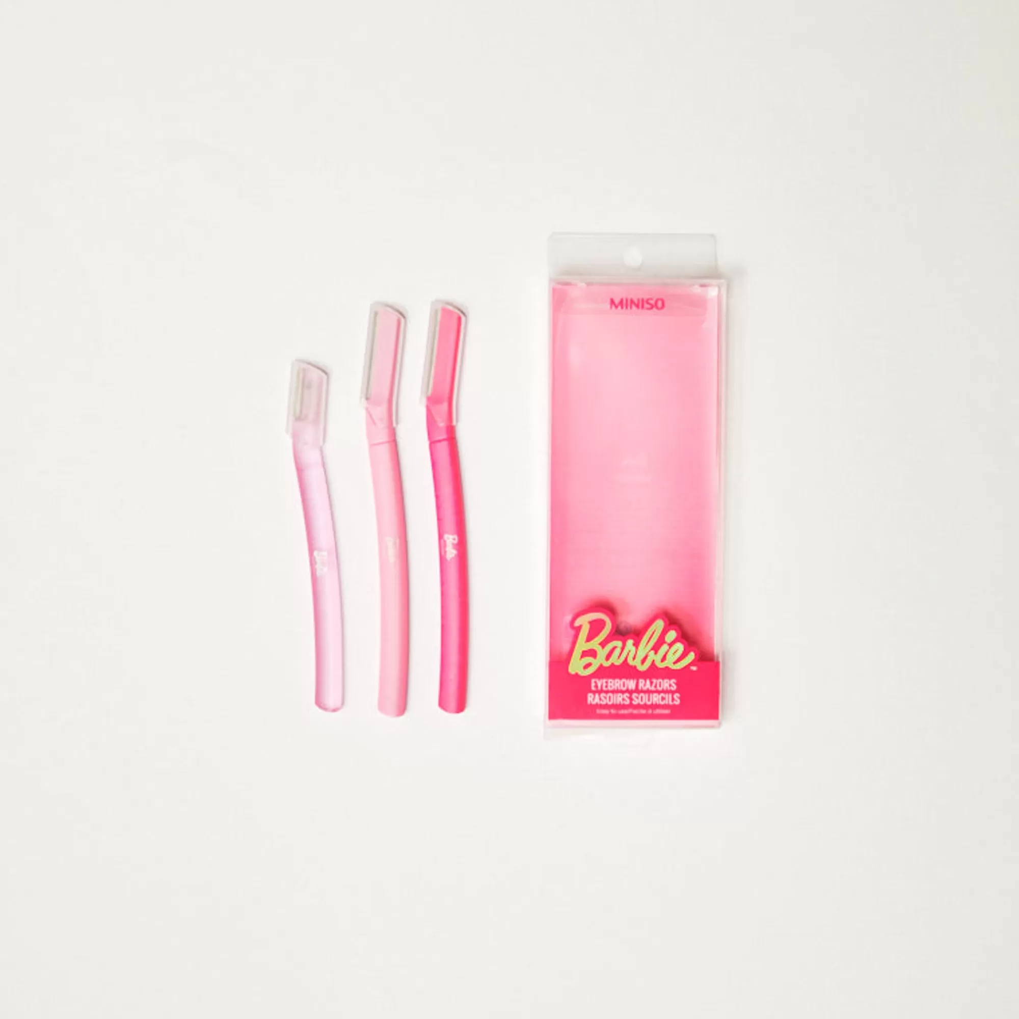 MINISO Barbie-Rasoio Per Sopracciglia- Barbie (3Pz)