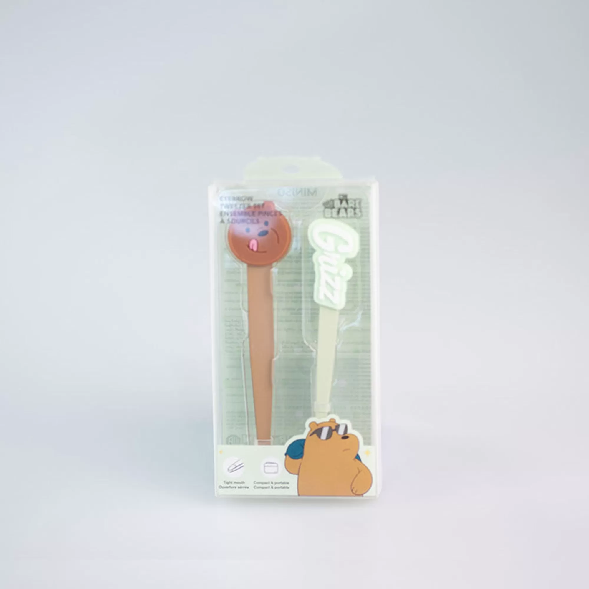 MINISO We Bare Bears-Set 2 Pinzette Per Le Sopracciaglia - Grizzly