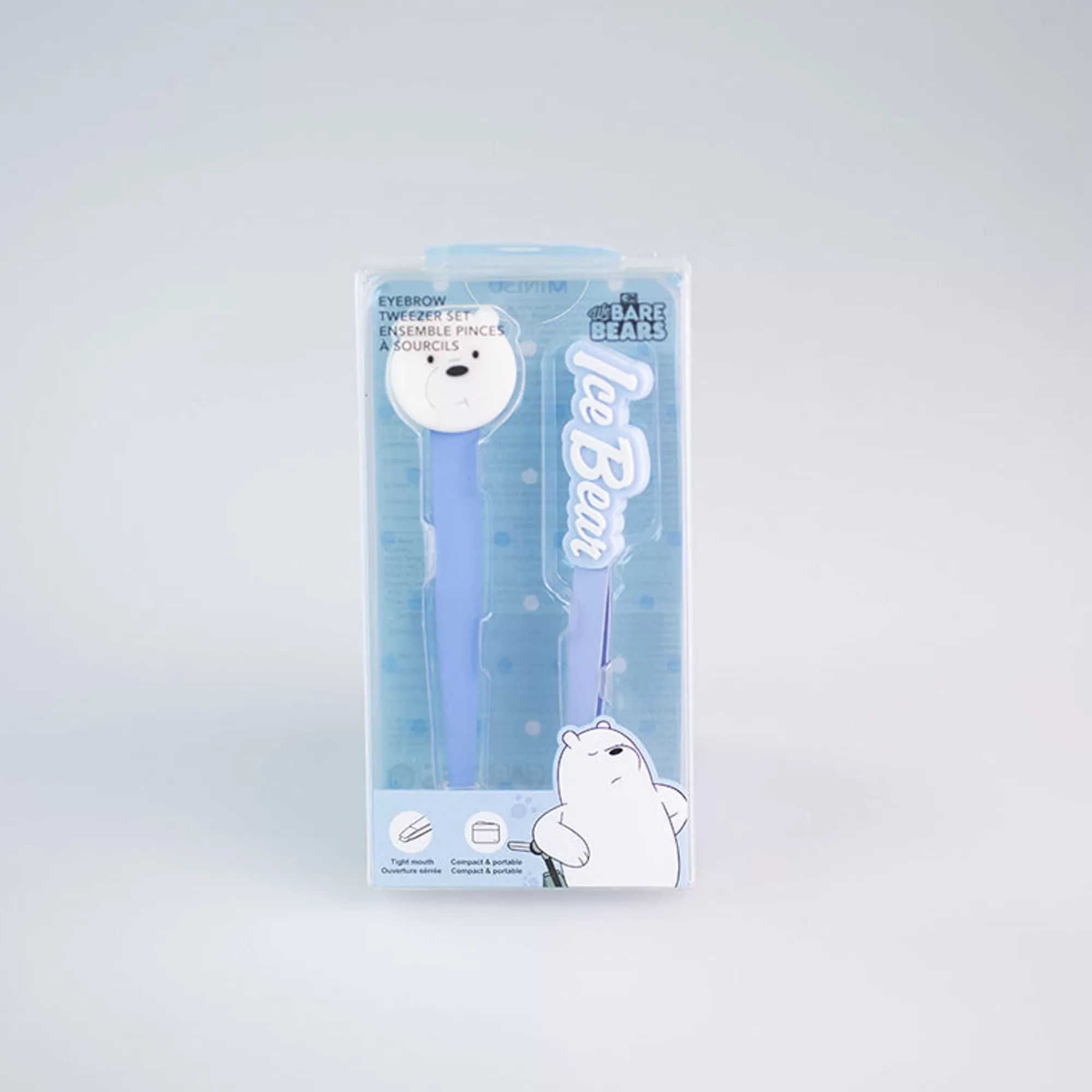 MINISO We Bare Bears-Set 2 Pinzette Per Le Sopracciaglia - Ice Bear