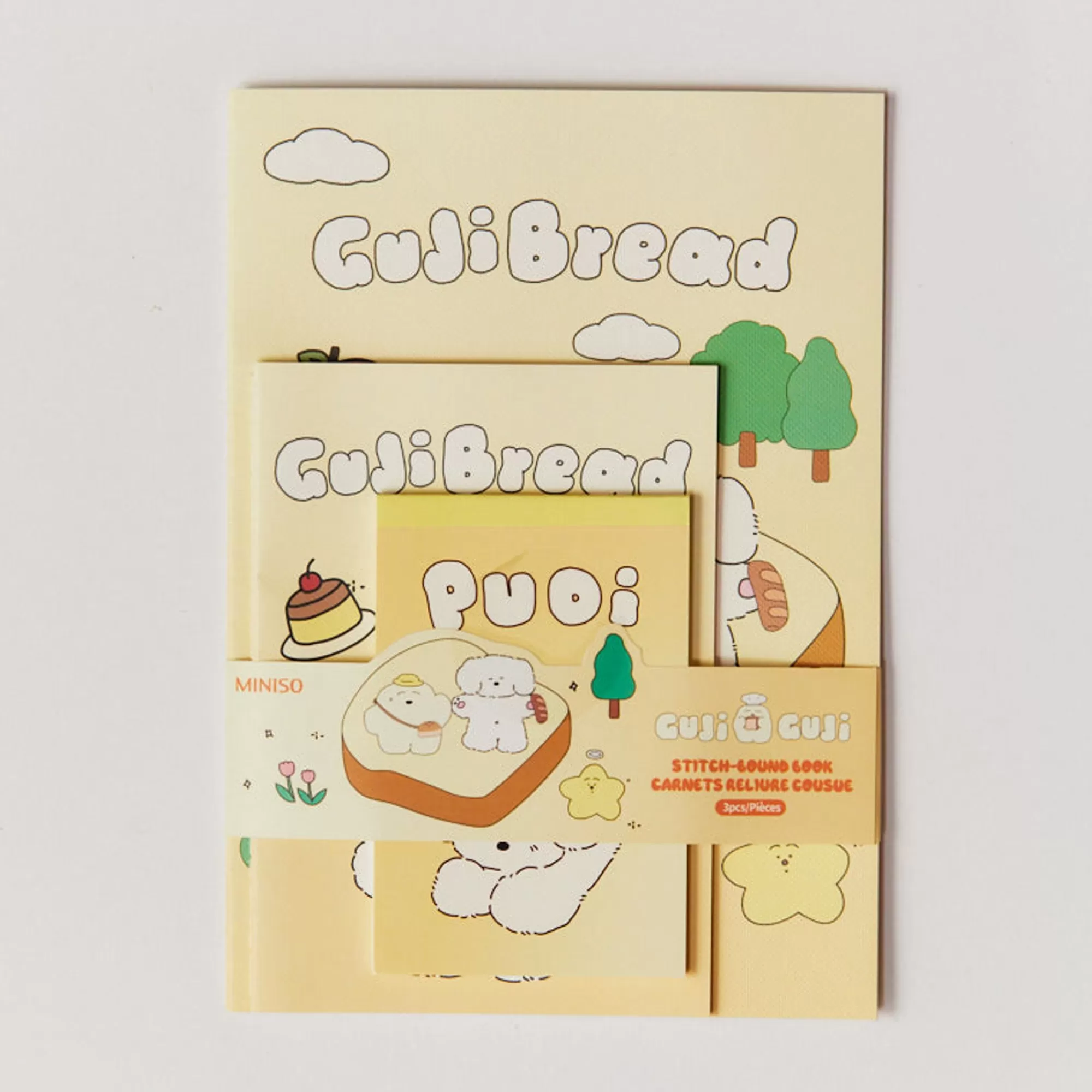 MINISO Notebook-Set 3 Quaderni Stitch-Bound - Guji Guji