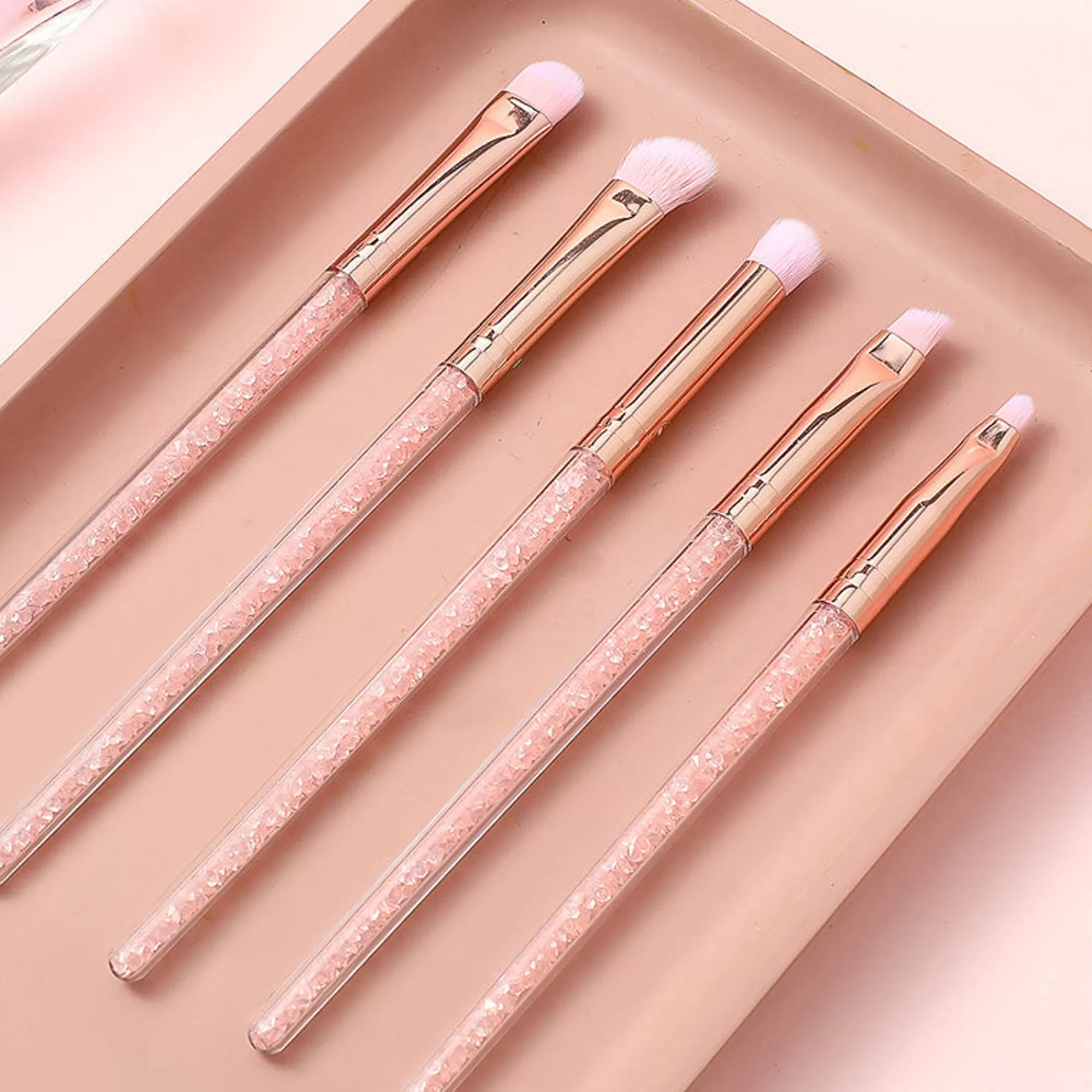 MINISO Make Up Tools-Set Di 5 Pennelli Per Occhi Con Manico Glitter